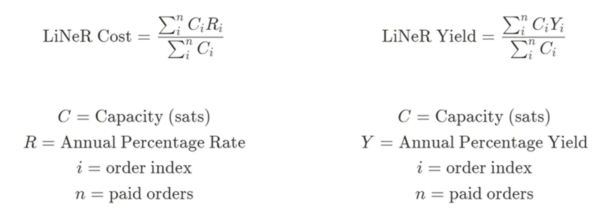 Liner Formulas