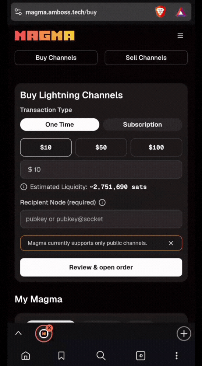 One-time Liquidity Buy